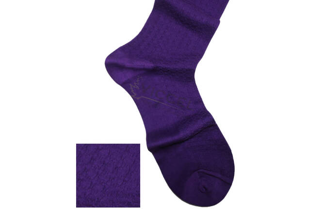 VICCEL / CELCHUK Socks Star Textured Purple - Purpurowe luksusowe skarpety z teksturą