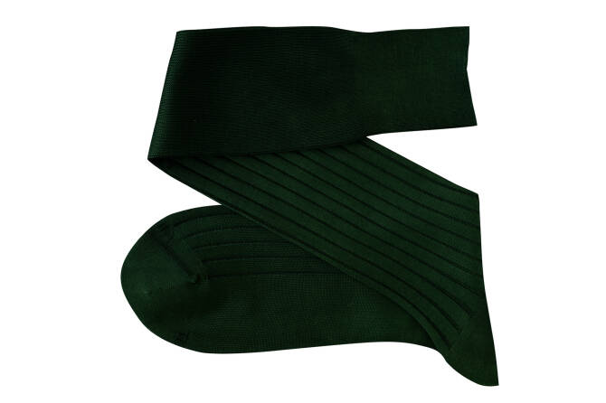 VICCEL / CELCHUK Knee Socks Solid Clemetsen Green Cotton - Ciemno zielone podkolanówki