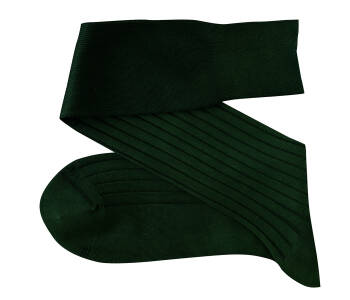 VICCEL / CELCHUK Knee Socks Solid Clemetsen Green Cotton - Ciemno zielone podkolanówki