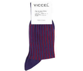 VICCEL / CELCHUK Socks Shadow Stripe Purple / Red - Purpurowe skarpety z czerwonymi wydzieleniami