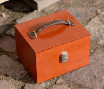 SAPHIR MDOR / LCA Box Groom Rode - Luksusowa drewniana skrzynka z kosmetykami i akcesoriami do butów