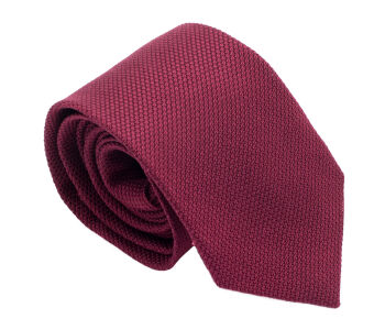 PATINE Tie Grenadine Fina Rouge Hermes 12 HAND MADE - Bordowy krawat z grenadyny 