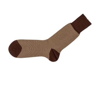 VICCEL / CELCHUK Socks Striped Brown / Beige - Brązowe skarpety w beżowe paski