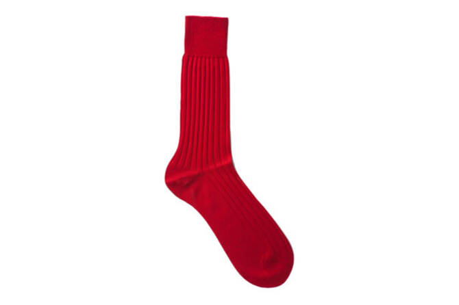 VICCEL Socks Solid Scarlet Red Cotton
