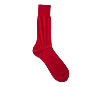 VICCEL Socks Solid Scarlet Red Cotton