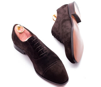 TLB MALLORCA Quarter Brogues MURPHY 503 G Suede Brown - brązowe zamszowe brogsy