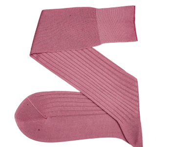 VICCEL / CELCHUK Knee Socks Solid Coral Cotton - Koralowe luksusowe podkolanówki