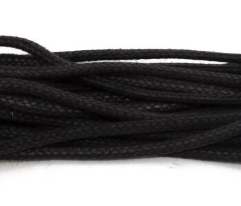 Tarrago Laces Chunky Waxed 4.5mm Black - czarne woskowane okrągłe sznurowadła do butów