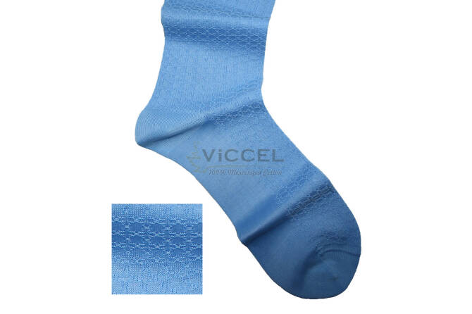 VICCEL / CELCHUK Socks Star Textured Sky Blue - Błękitne luksusowe skarpety z teksturą