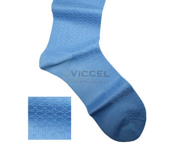 VICCEL / CELCHUK Socks Star Textured Sky Blue - Błękitne luksusowe skarpety z teksturą