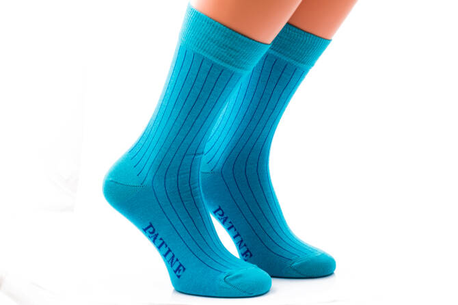 PATINE Socks PASH01 Turquoise - Turkusowe klasyczne skarpety typu SHADOW