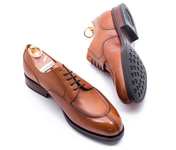 YANKO Split Toe Derby 539Y G Scotch Grain Leather Light Brown - jasno brązowe angielki męskie