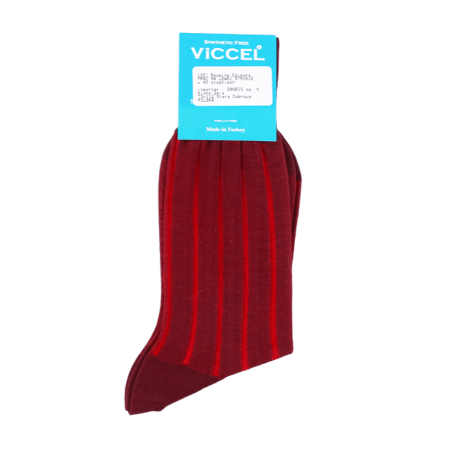 Bordowe ekskluzywne skarpety bawełniane męskie z wydzieleniami czerwonymi viccel socks shadow stripe burgundy red