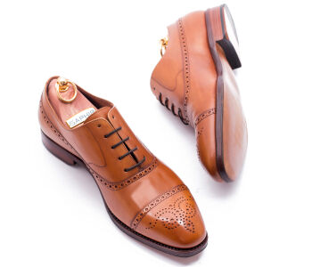 TLB MALLORCA Balmoral Brogue NILSSON 537 G Light Brown - jasno brązowe brogsy męskie