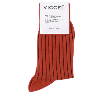 VICCEL / CELCHUK Socks Shadow Stripe Taba / Brown - Tabakowe skarpety z brązowymi wydzieleniami