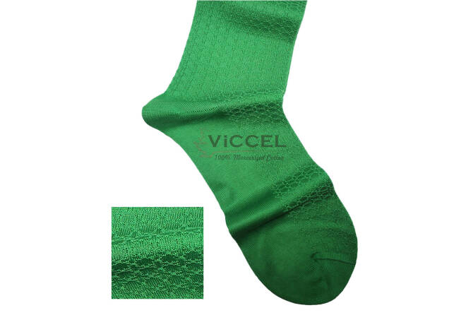 VICCEL / CELCHUK Socks Star Textured Pistacio - Pistacjowe luksusowe skarpety z teksturą