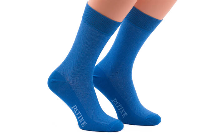 PATINE Socks PAME01-0706 - Niebieskie skarpety z błękitnymi prześwitami