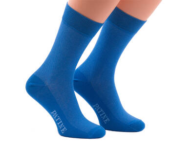 PATINE Socks PAME01-0706 - Niebieskie skarpety z błękitnymi prześwitami
