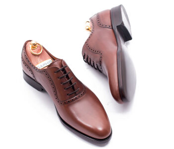 PATINE Oxford Adelaides Brogue 77005 F Brown - brązowe oksfordy męskie