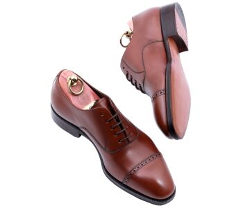 YANKO Quarter Brogues 727 F Brown - brązowe brogsy męskie