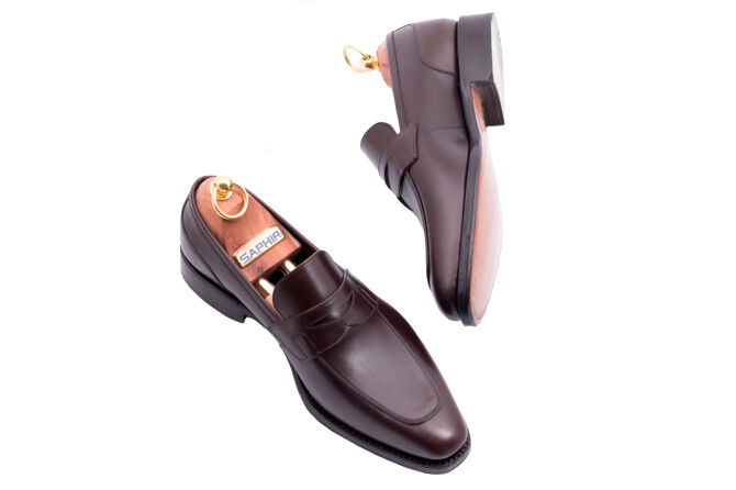 YANKO Penny Loafers 552 G Brown - brązowe loafersy męskie