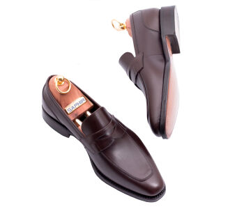 YANKO Penny Loafers 552 G Brown - brązowe loafersy męskie