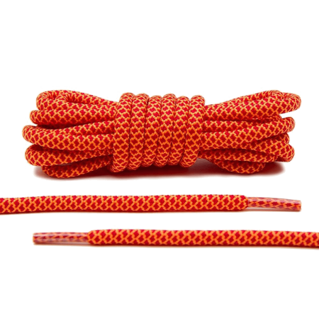 LACE LAB Rope Laces 5mm Red / Orange - Czerwono pomarańczowe okrągłe sznurowadła do butów