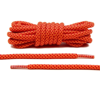 LACE LAB Rope Laces 5mm Red / Orange - Czerwono pomarańczowe okrągłe sznurowadła do butów