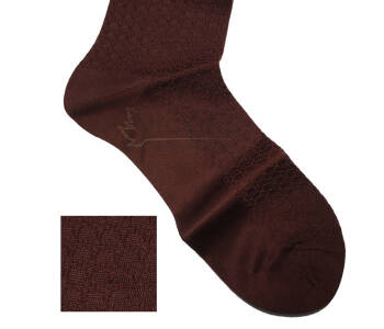 VICCEL / CELCHUK Socks Star Textured Brown - Brązowe luksusowe skarpety z teksturą