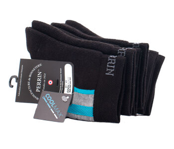 PERRIN Men Socks 410 Noir / Bleu - Skarpetki