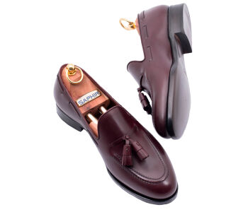 PATINE Tassel Loafers 77041 F Burgundy - bordowe loafersy męskie