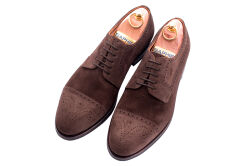 Derby, goodyear welted, podeszwa vibram, otwarte przyszwy, buty na ślub, buty na wesele,  obuwie do jeansów, eleganckie buty, brązowe angielki