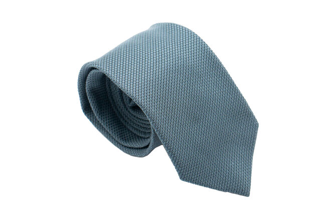 PATINE Tie Grenadine Fina Gris Elephant 47 HAND MADE - Luksusowy krawat z morskiej grenadyny