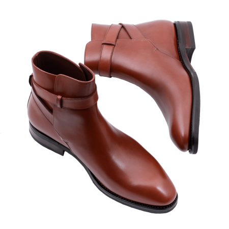 Klasyczne trzewiki męskie w kolorze brązowym. Idealne na zimę buty skórzane za kostkę.