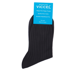 VICCEL Socks Solid Charcoal Cotton