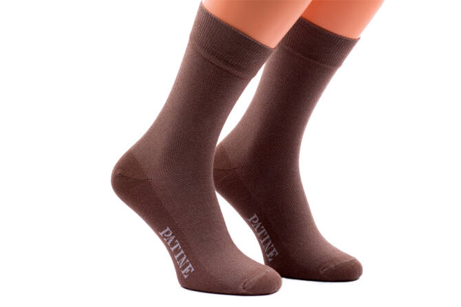 PATINE Socks PAME01-0827 - Brązowe skarpety z jaśniejszymi prześwitami