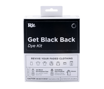 RIT DYE Get BLACK Back Dye Kit 2x 8oz + Gloves JET BLACK - GŁĘBOKO CZARNY zestaw do farbowania tkanin