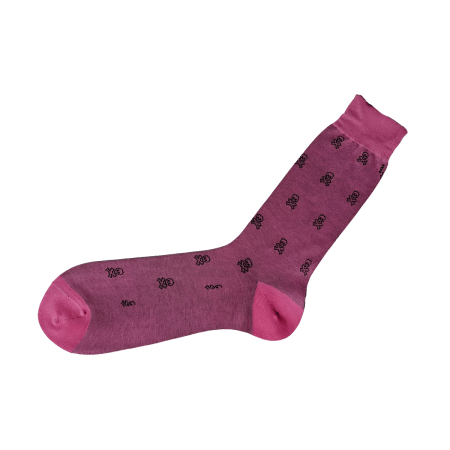 eleganckie różowe bawełniane skarpety męskie w czarne czachy viccel socks skull pink black