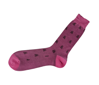 VICCEL / CELCHUK Socks Skull Pink / Black - Różowe skarpety w czarne czaszki