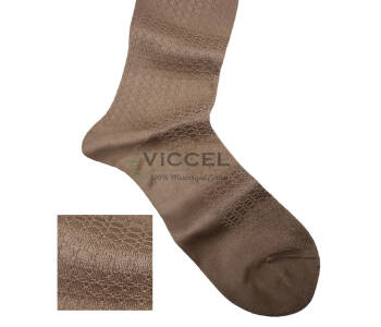 VICCEL / CELCHUK Socks Star Textured Tan - Jasno brązowe luksusowe skarpety z teksturą
