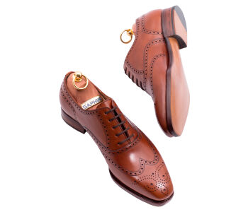 TLB MALLORCA ARTISTA Full Brogues 110 F Light Brown - brogsy męskie jasno brązowe