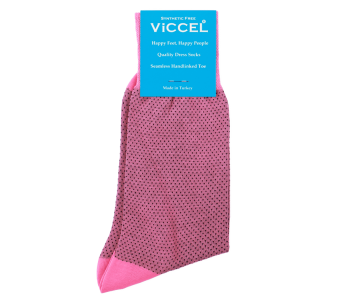 VICCEL / CELCHUK Socks Mesh Dots Pink / Black - Różowe skarpety w czarne kropki