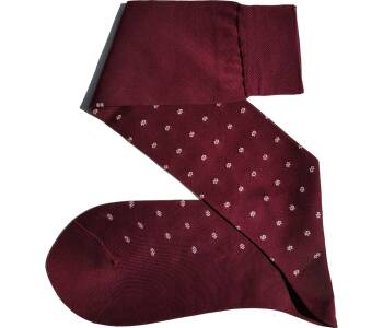 VICCEL / CELCHUK Knee Socks Flower Dots Burgundy