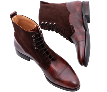 TLB MALLORCA ARTISTA Boots 140HC F KAMIL Museum Calf Chelmer & Suede Brown - trzewiki męskie