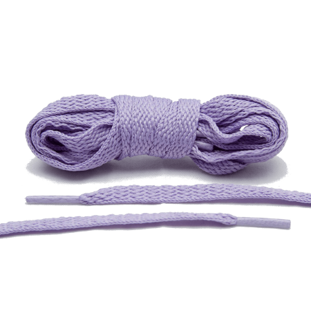 LACE LAB Flat Shoe Laces 8mm Lilac - Liliowe płaskie sznurowadła do butów