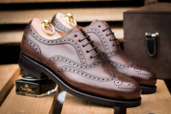 Ciemno brązowe eleganckie stylowe Ciemno brązowe buty klasyczne Yanko brogues cambridge marron 14664 typu brogues.