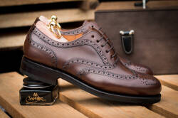 Ciemno brązowe eleganckie stylowe buty klasyczne Yanko brogues cambridge marron 14664