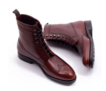 TLB MALLORCA Boots HARRISON 598SH F Brown Scotch Grain Leather - brązowe trzewiki męskie