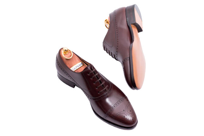 Eleganckie obuwie męskie TLB ARTISTA 111 oxford vegano dark brown z podeszwą leather.
