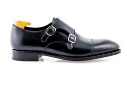 TLB Mallorca sohoes double monks Boxcalf Negro buty eleganckie czarne, garniturowe, okolicznościowe, biurowe, szyte metodą pasową.